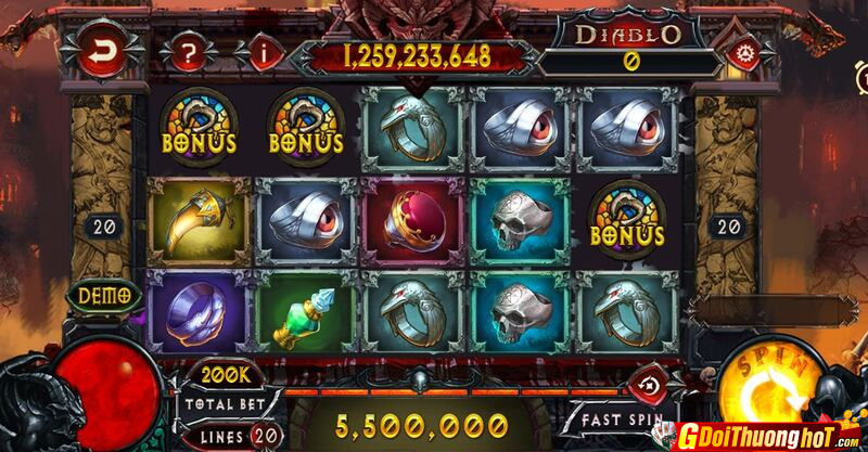 Diablo Slot - Trải nghiệm đổi tiền thật online chất lượng nhất 2024